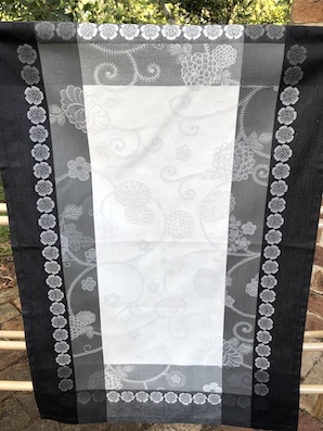 french cotton jacquard tea towel in grey tones
